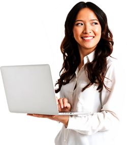 Call to action promotie afbeelding, persoon met bijvoorbeeld laptop